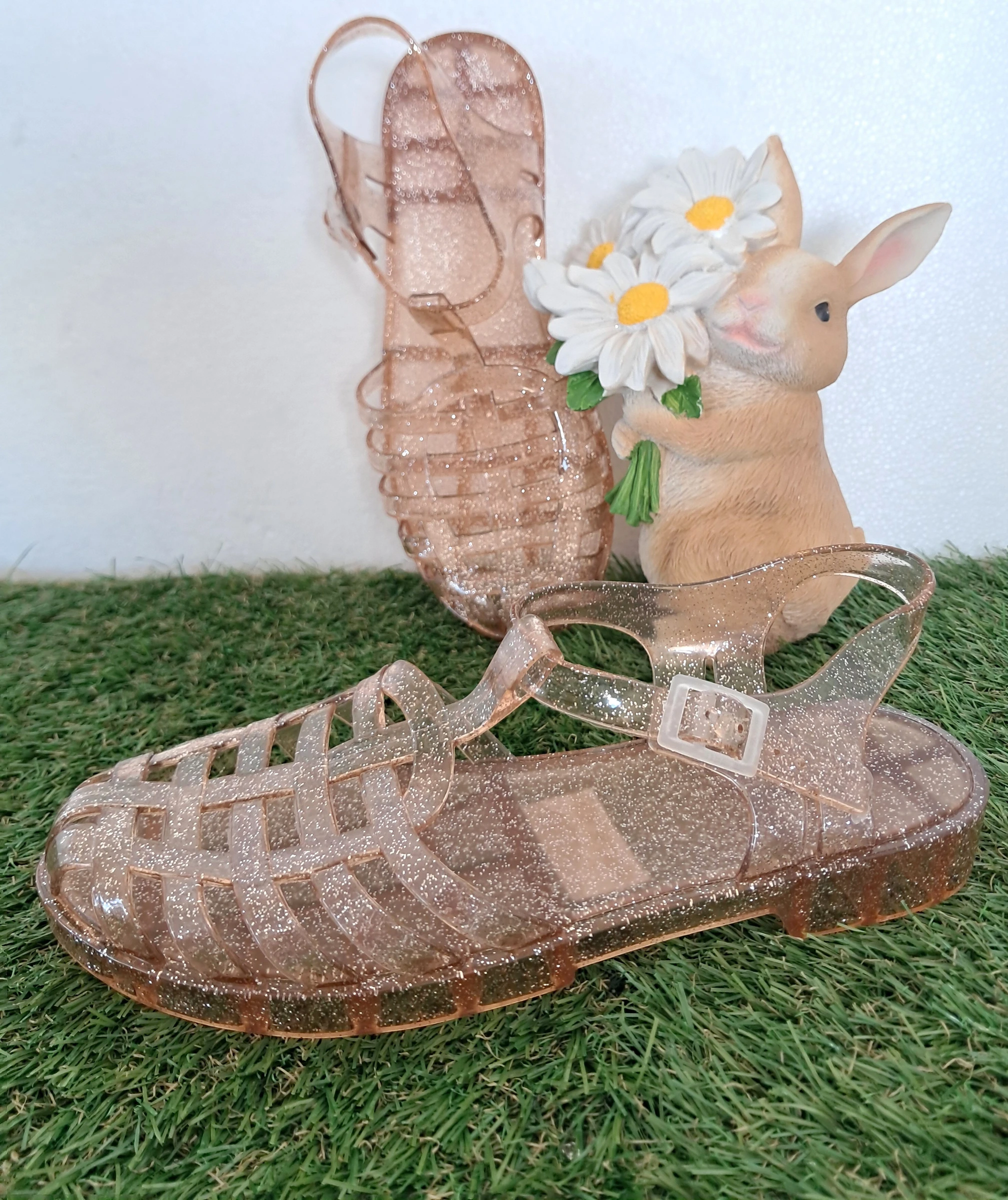 Superbes Fifi / Sandales / Méduses Girly Pailettes Sable - pointure 38